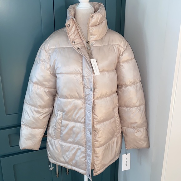 NWT Via Spiga Puffer Down Jacket in Stone - Picture 2 of 6